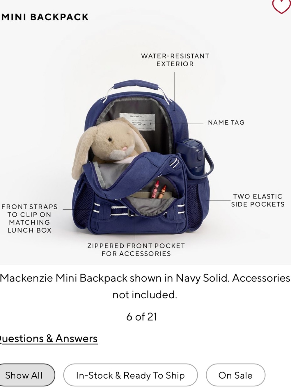 Personalized Pottery Barn Mini Backpack - Picture 4 of 4